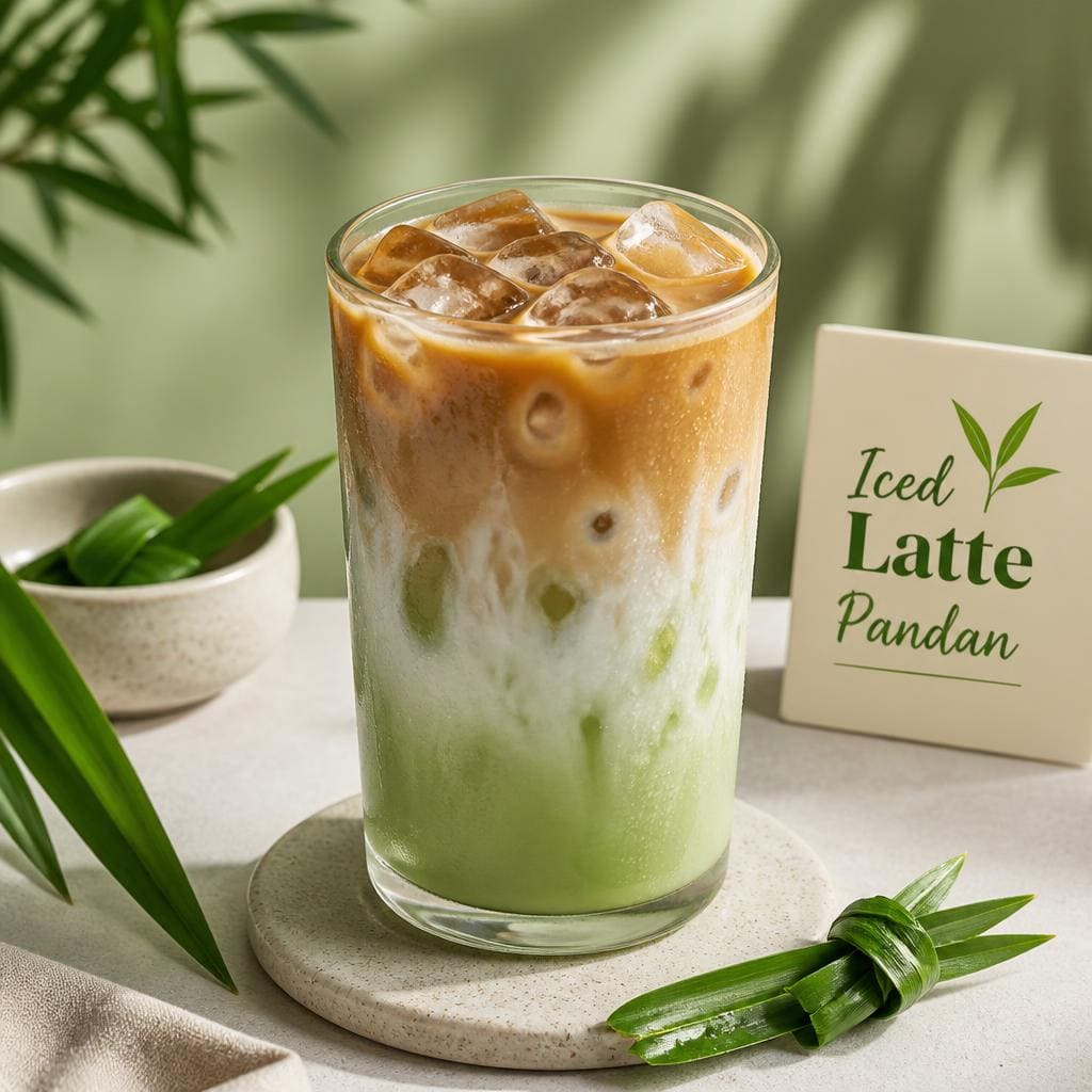 Iced Latte Pandan dari Menu Tujuh Satu Kopi